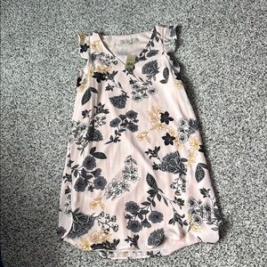 Nwt loft floral Sleeveless Dress in Pink and Gray sz 00 petite